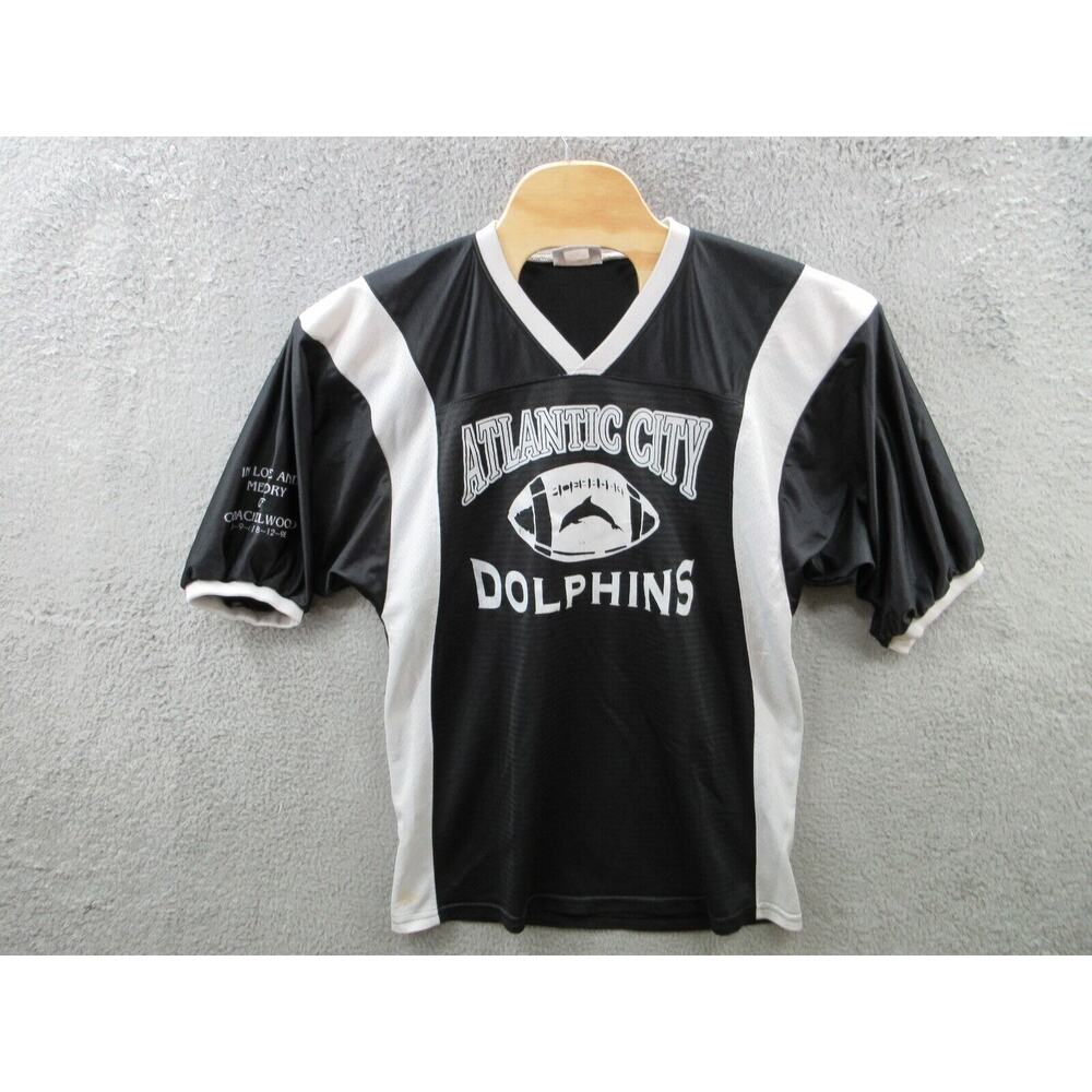 Vintage ATLANTIC CITY NJ DOLPHINS Men Large Football Jersey -Coach Elwood